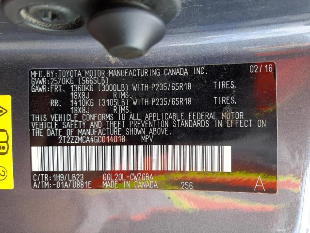 Photo 9 VIN: 2T2ZZMCA4GC014018 - LEXUS RX 350 