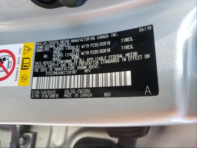 Photo 9 VIN: 2T2ZZMCA4KC139187 - LEXUS RX 350 BAS 