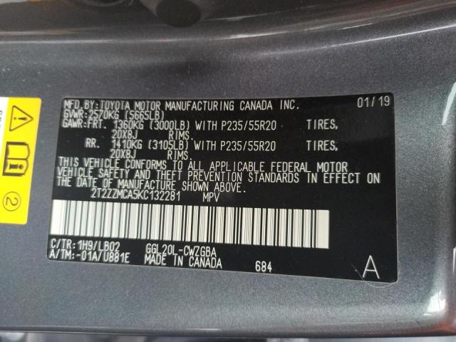 Photo 9 VIN: 2T2ZZMCA5KC132281 - LEXUS RX 350 BAS 