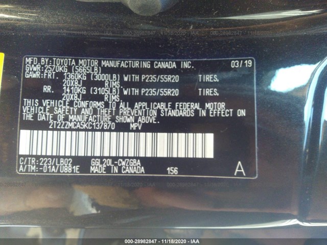 Photo 8 VIN: 2T2ZZMCA5KC137870 - LEXUS RX 350 