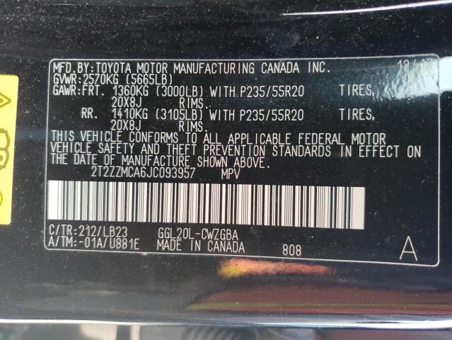 Photo 9 VIN: 2T2ZZMCA6JC093957 - LEXUS RX 350 BAS 