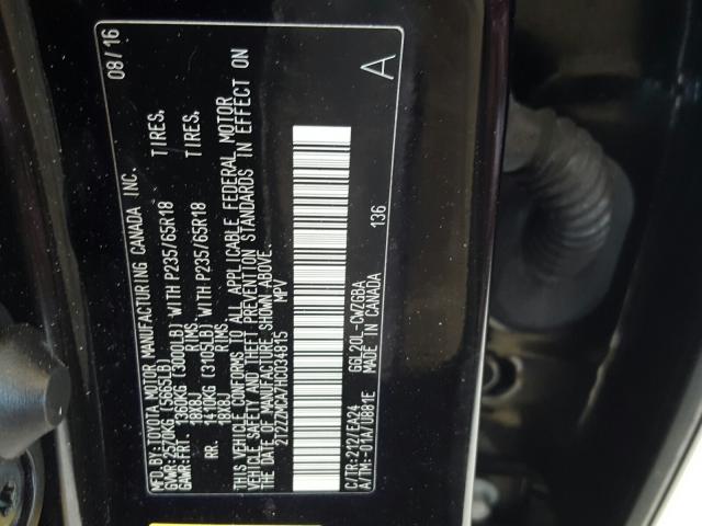 Photo 9 VIN: 2T2ZZMCA7HC034815 - LEXUS RX 350 BAS 