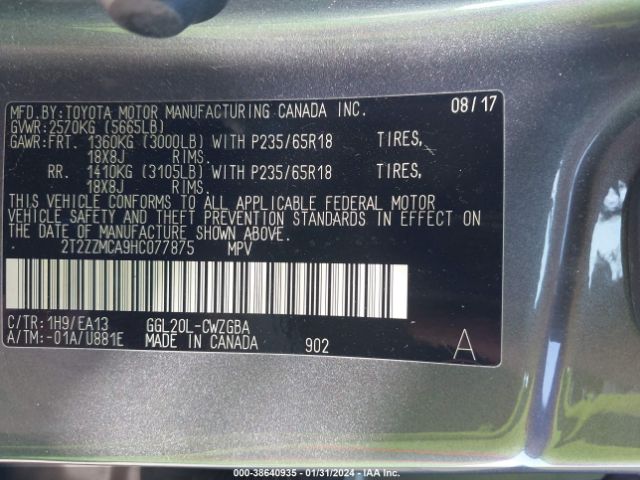 Photo 8 VIN: 2T2ZZMCA9HC077875 - LEXUS RX 350 