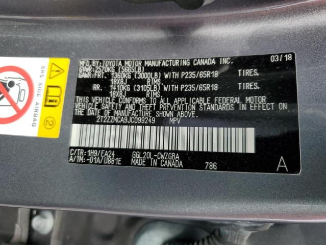 Photo 12 VIN: 2T2ZZMCA9JC099249 - LEXUS RX 350 BAS 