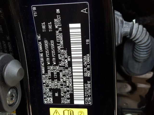 Photo 9 VIN: 2T2ZZMCAXKC124595 - LEXUS RX 350 BAS 