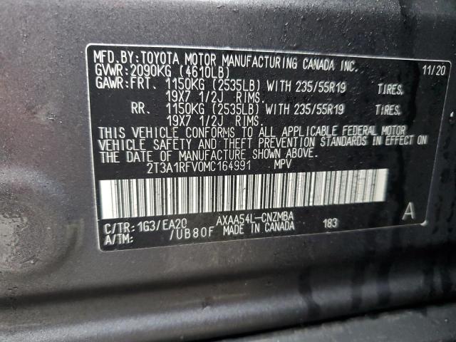 Photo 11 VIN: 2T3A1RFV0MC164991 - TOYOTA RAV4 XLE P 