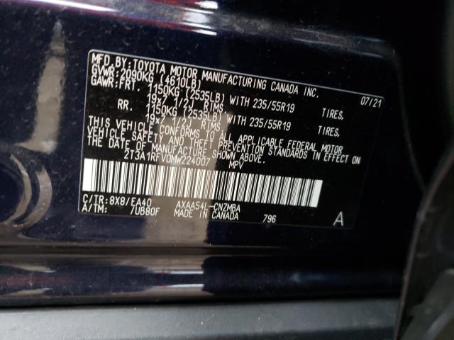 Photo 9 VIN: 2T3A1RFV0MW224007 - TOYOTA RAV4 XLE P 