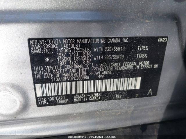 Photo 8 VIN: 2T3A1RFV0PC380988 - TOYOTA RAV4 