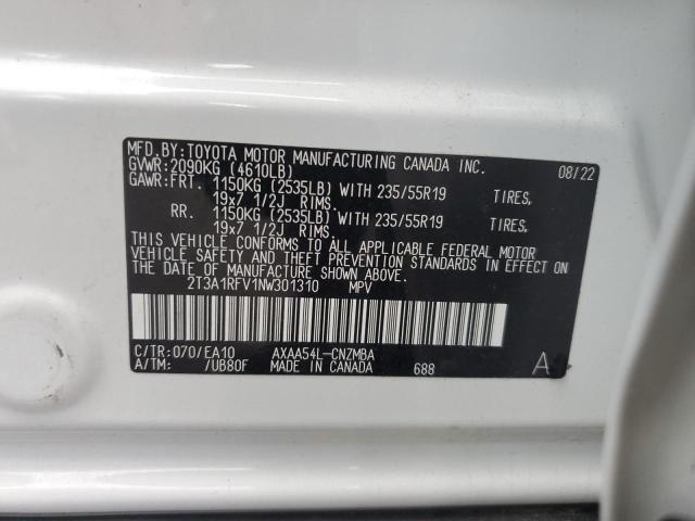 Photo 13 VIN: 2T3A1RFV1NW301310 - TOYOTA RAV4 XLE P 