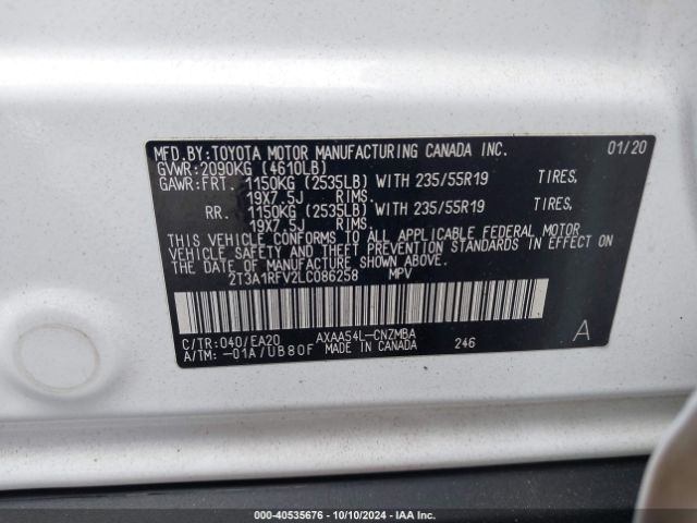 Photo 8 VIN: 2T3A1RFV2LC086258 - TOYOTA RAV4 