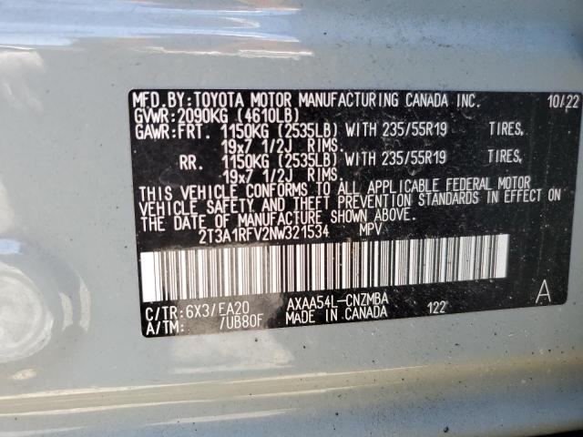 Photo 12 VIN: 2T3A1RFV2NW321534 - TOYOTA RAV4 XLE P 