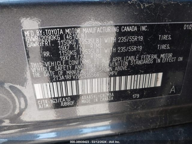 Photo 8 VIN: 2T3A1RFV2PC335566 - TOYOTA RAV4 