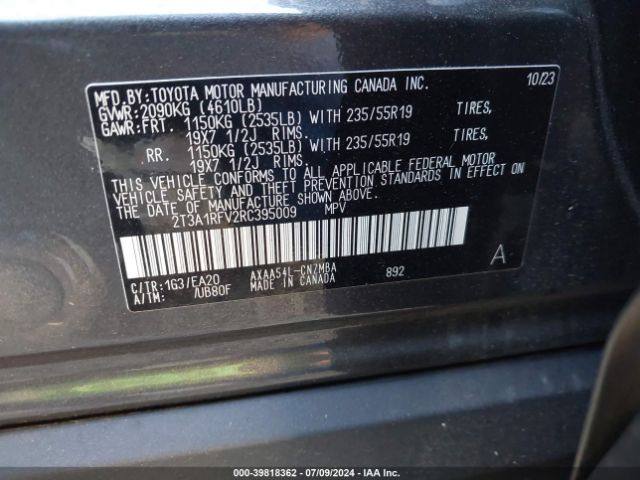 Photo 8 VIN: 2T3A1RFV2RC395009 - TOYOTA RAV4 