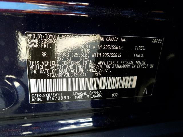 Photo 9 VIN: 2T3A1RFV3LC129831 - TOYOTA RAV4 XLE P 