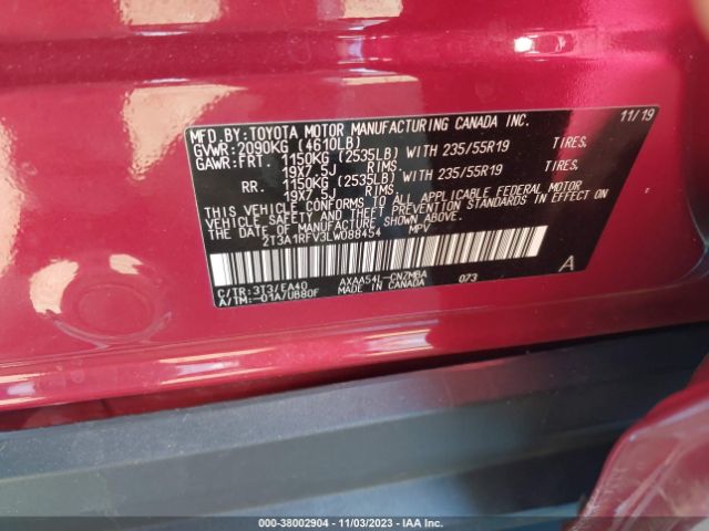 Photo 8 VIN: 2T3A1RFV3LW088454 - TOYOTA RAV4 