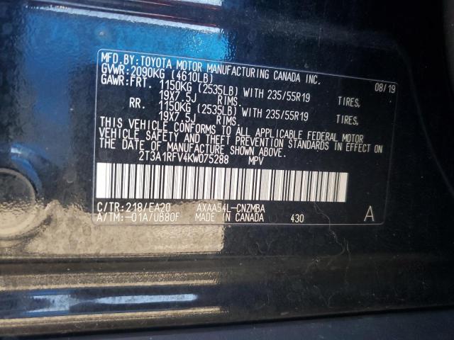 Photo 12 VIN: 2T3A1RFV4KW075288 - TOYOTA RAV4 XLE P 