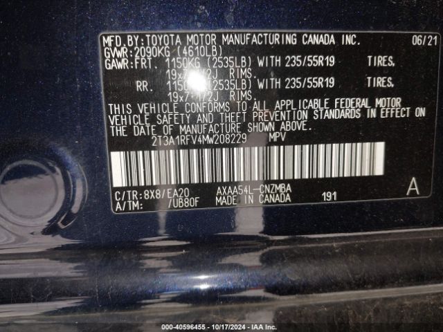 Photo 8 VIN: 2T3A1RFV4MW208229 - TOYOTA RAV4 