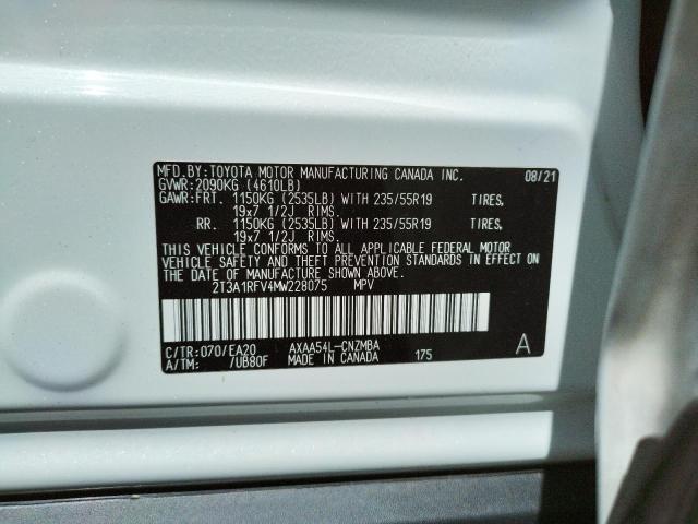 Photo 9 VIN: 2T3A1RFV4MW228075 - TOYOTA RAV4 XLE P 