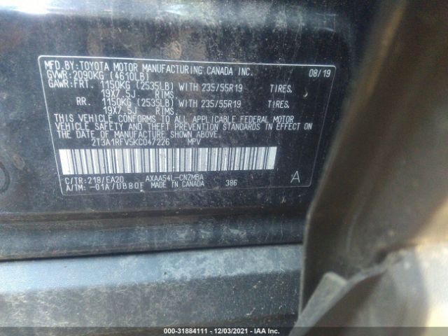 Photo 8 VIN: 2T3A1RFV5KC047226 - TOYOTA RAV4 