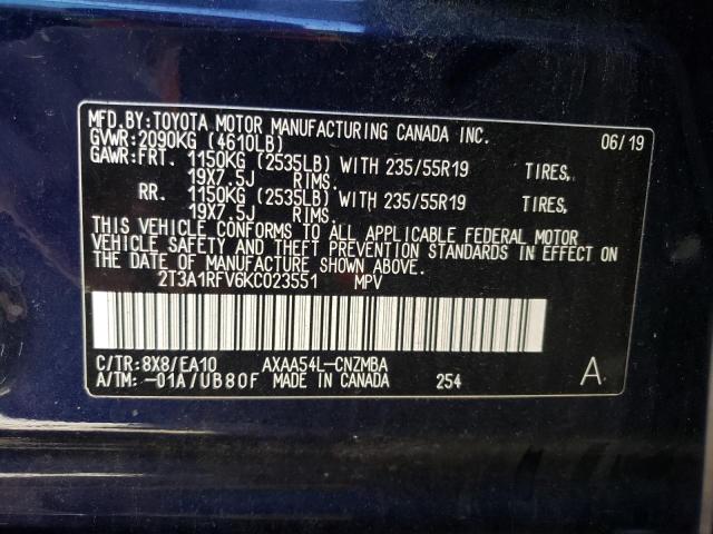 Photo 13 VIN: 2T3A1RFV6KC023551 - TOYOTA RAV4 XLE P 