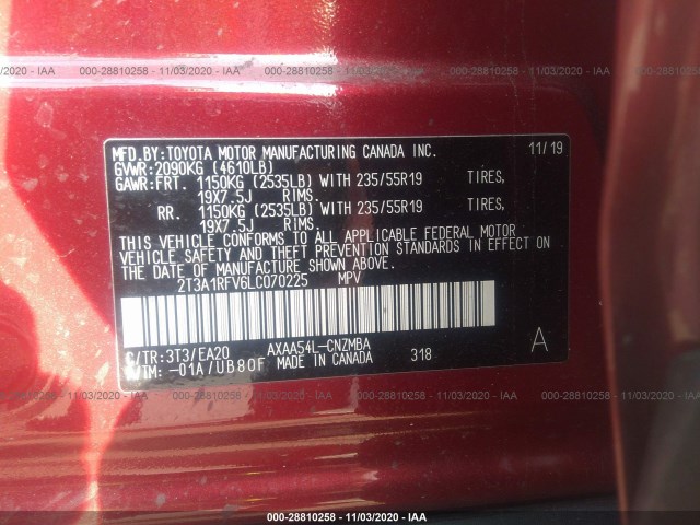 Photo 8 VIN: 2T3A1RFV6LC070225 - TOYOTA RAV4 