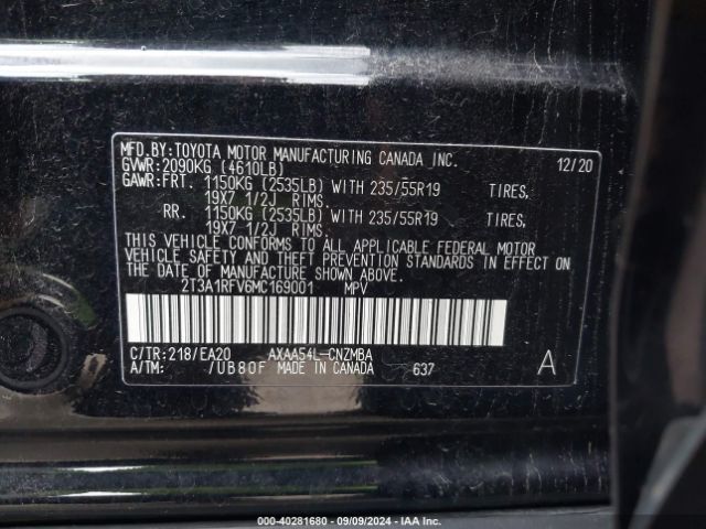 Photo 8 VIN: 2T3A1RFV6MC169001 - TOYOTA RAV4 