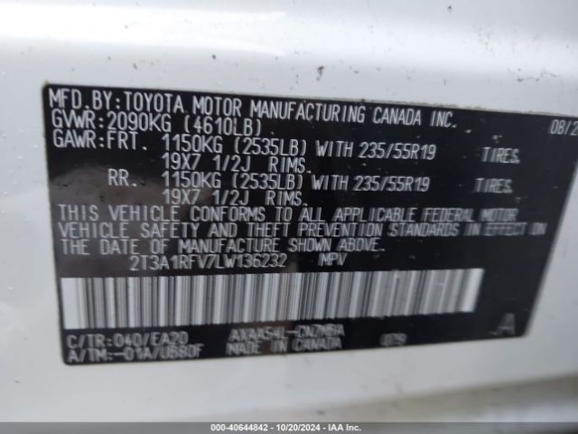 Photo 8 VIN: 2T3A1RFV7LW136232 - TOYOTA RAV4 