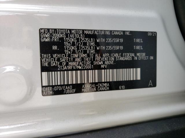 Photo 12 VIN: 2T3A1RFV7MW226661 - TOYOTA RAV4 XLE P 