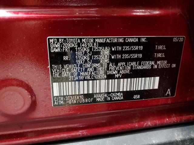 Photo 12 VIN: 2T3A1RFV8LC109204 - TOYOTA RAV4 XLE P 