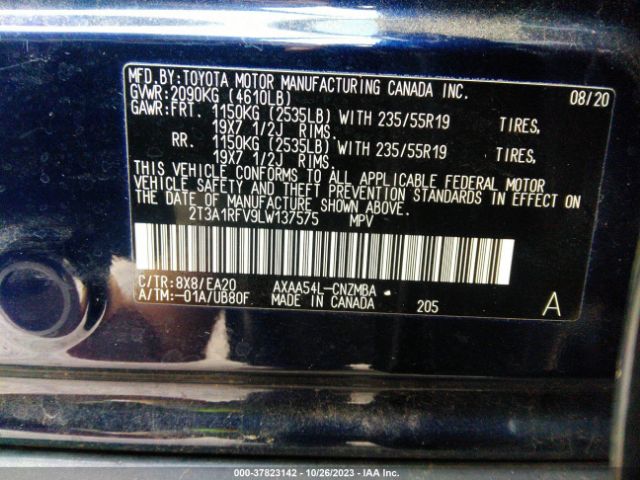 Photo 8 VIN: 2T3A1RFV9LW137575 - TOYOTA RAV4 