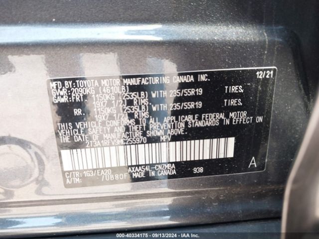 Photo 8 VIN: 2T3A1RFV9MC255970 - TOYOTA RAV4 