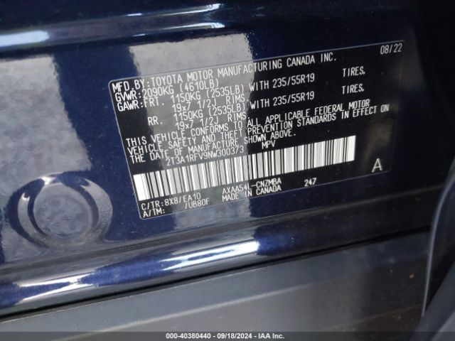 Photo 8 VIN: 2T3A1RFV9NW300373 - TOYOTA RAV4 