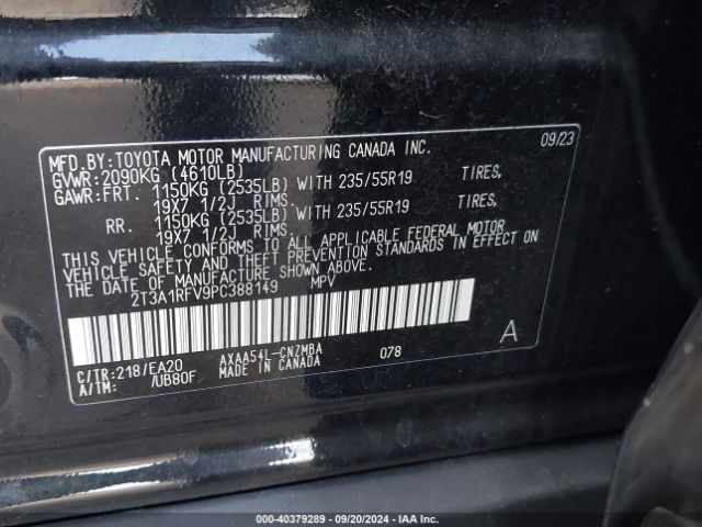 Photo 8 VIN: 2T3A1RFV9PC388149 - TOYOTA RAV4 