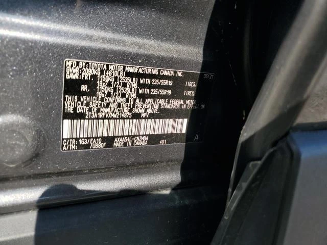 Photo 12 VIN: 2T3A1RFVXMW214875 - TOYOTA RAV4 XLE P 