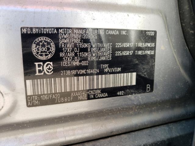 Photo 9 VIN: 2T3B1RFV0MC164624 - TOYOTA RAV4 LE 