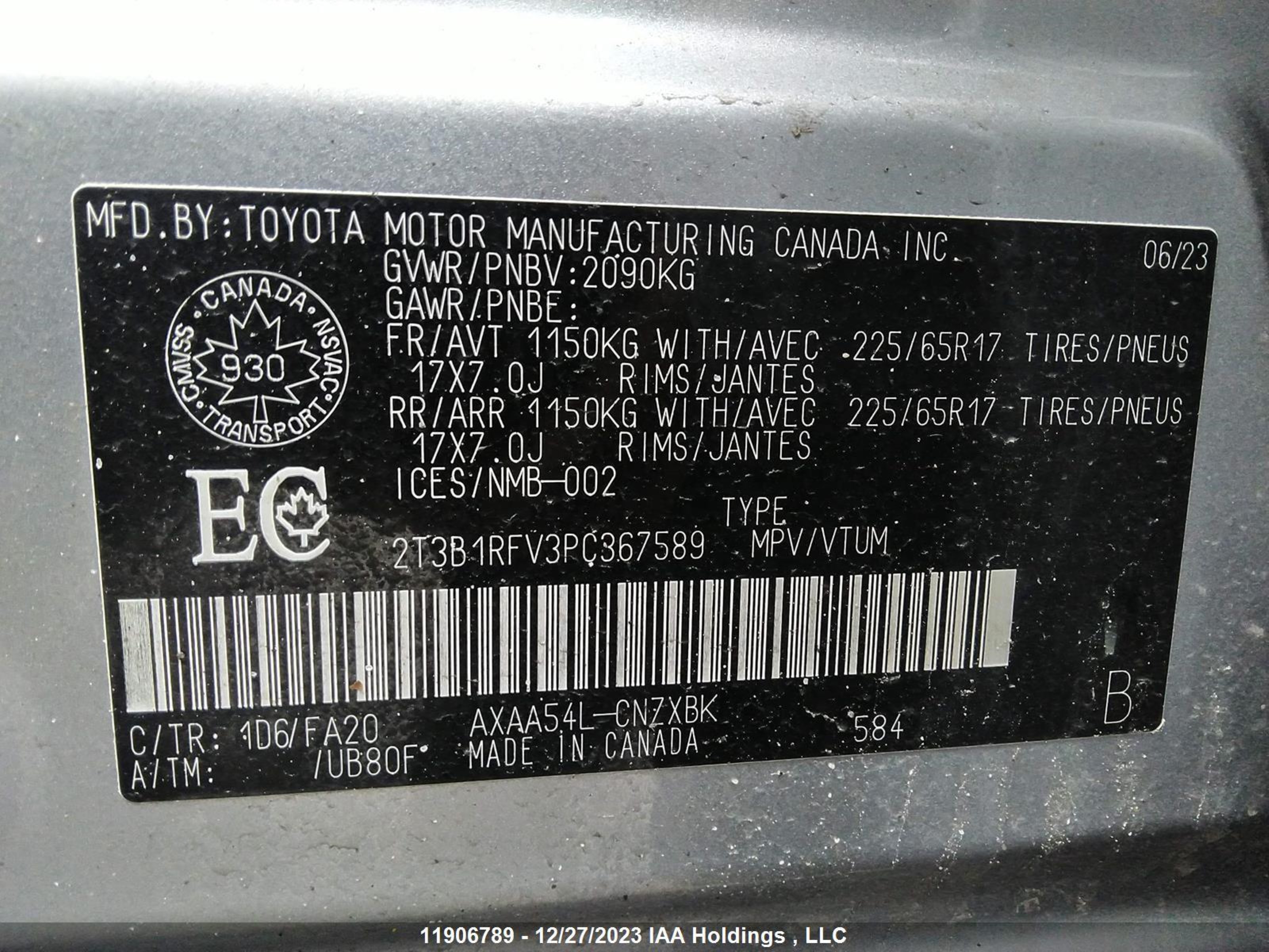 Photo 8 VIN: 2T3B1RFV3PC367589 - TOYOTA RAV 4 