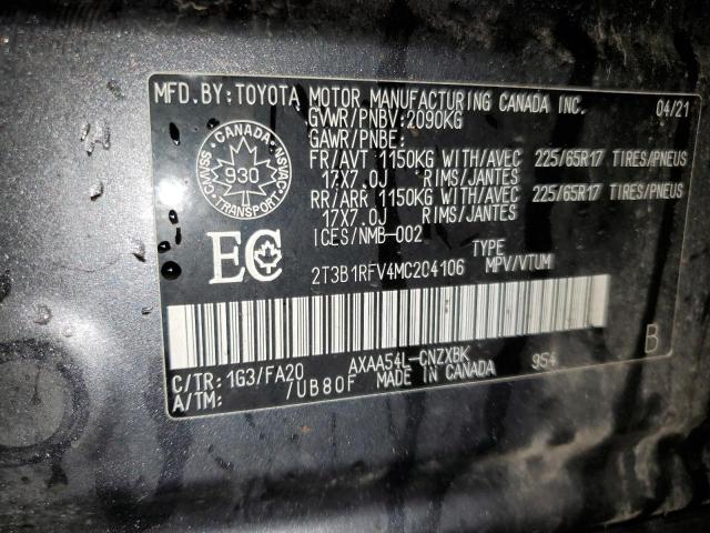 Photo 12 VIN: 2T3B1RFV4MC204106 - TOYOTA RAV4 