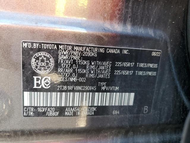 Photo 12 VIN: 2T3B1RFV8NC290845 - TOYOTA RAV4 