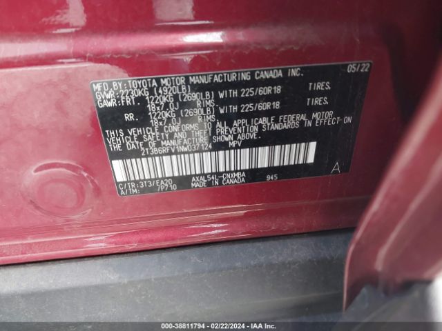 Photo 8 VIN: 2T3B6RFV1NW037124 - TOYOTA RAV4 