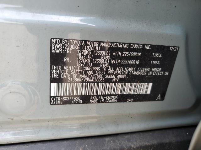 Photo 12 VIN: 2T3B6RFV9NW030065 - TOYOTA RAV4 XLE P 