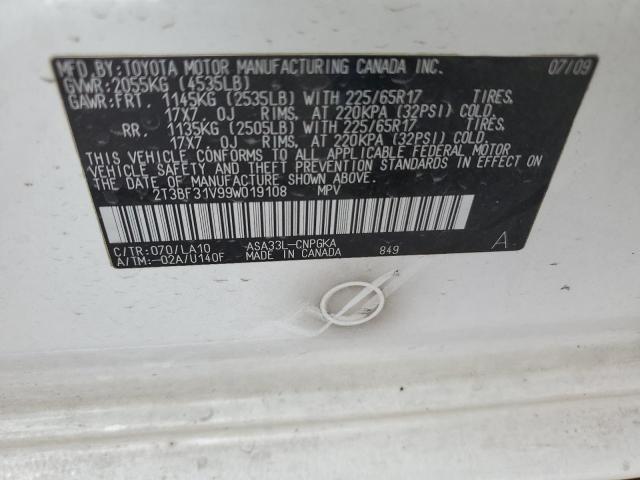 Photo 12 VIN: 2T3BF31V99W019108 - TOYOTA RAV4 