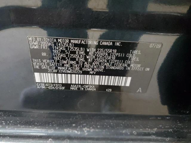 Photo 12 VIN: 2T3BF32V69W020229 - TOYOTA RAV4 SPORT 