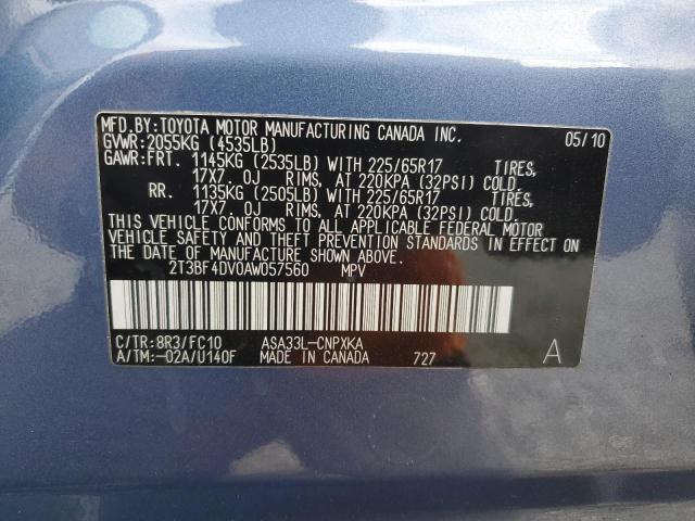 Photo 13 VIN: 2T3BF4DV0AW057560 - TOYOTA RAV4 