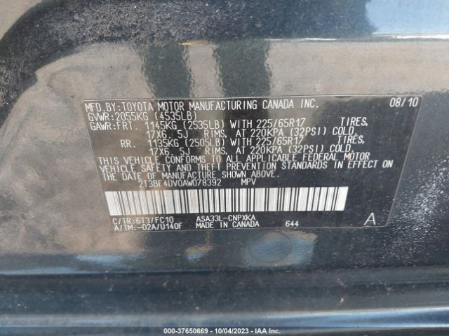 Photo 8 VIN: 2T3BF4DV0AW078392 - TOYOTA RAV4 