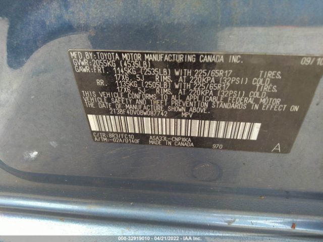 Photo 8 VIN: 2T3BF4DV0BW087742 - TOYOTA RAV4 