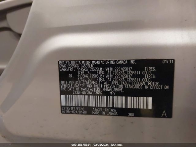 Photo 8 VIN: 2T3BF4DV0BW113692 - TOYOTA RAV4 