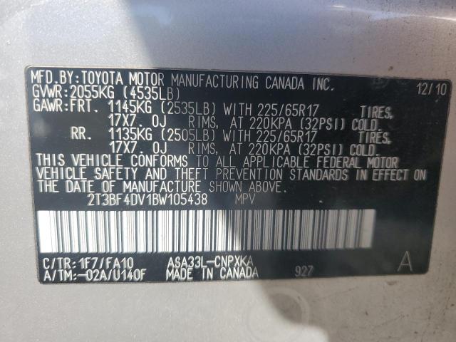 Photo 11 VIN: 2T3BF4DV1BW105438 - TOYOTA RAV4 