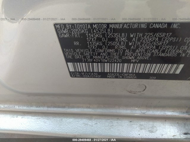 Photo 8 VIN: 2T3BF4DV1BW122420 - TOYOTA RAV4 