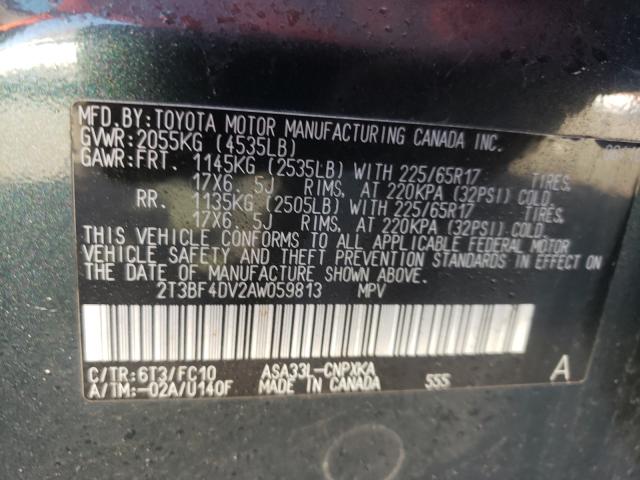 Photo 9 VIN: 2T3BF4DV2AW059813 - TOYOTA RAV4 