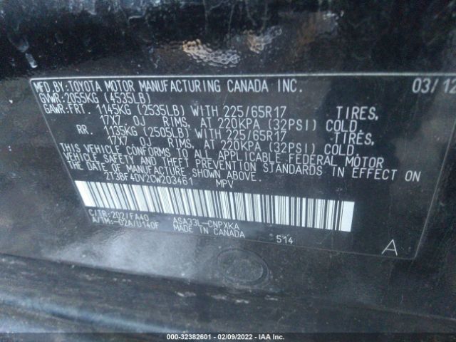 Photo 8 VIN: 2T3BF4DV2CW203461 - TOYOTA RAV4 